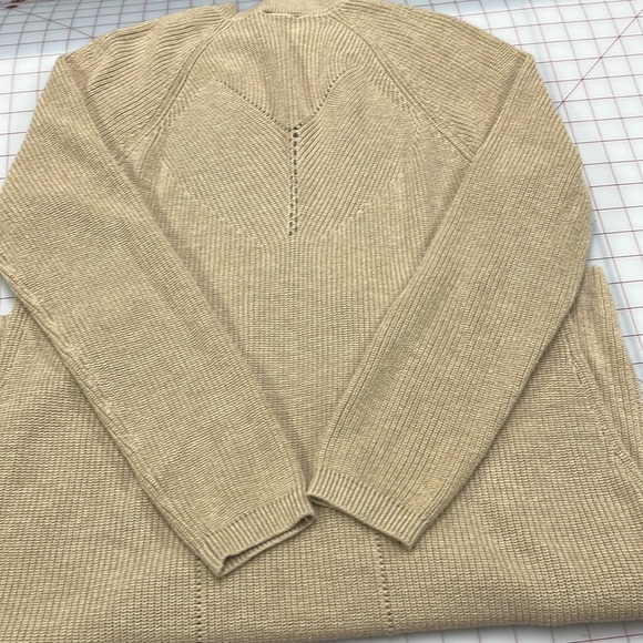 CABI Minimalist/Career Long Line V-Neck Long SLV Tan Cardigan Cotton Sweater M - Picture 10 of 16